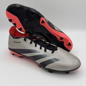 Adidas Predator League FG Men's Size 11 Platinum Metallic Soccer Cleats IF6349